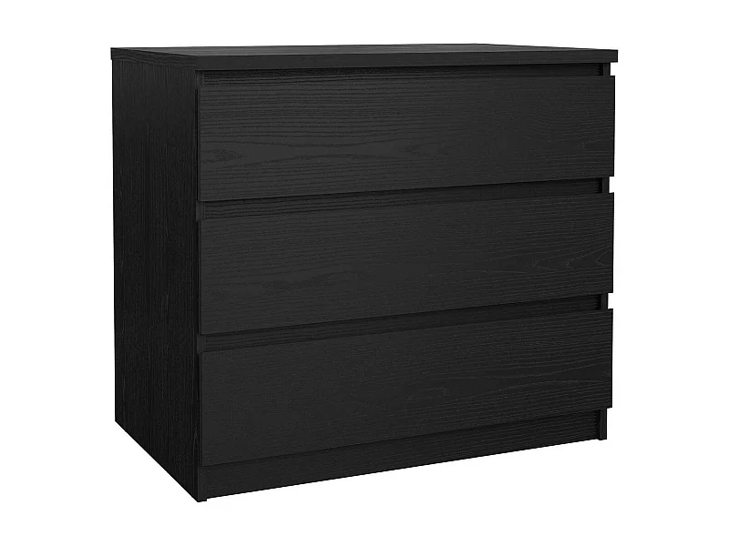 Commode Drocc, Commode polyvalente, Commode de chambre, Meuble avec tiroirs, 77x50 h68 cm, Noir