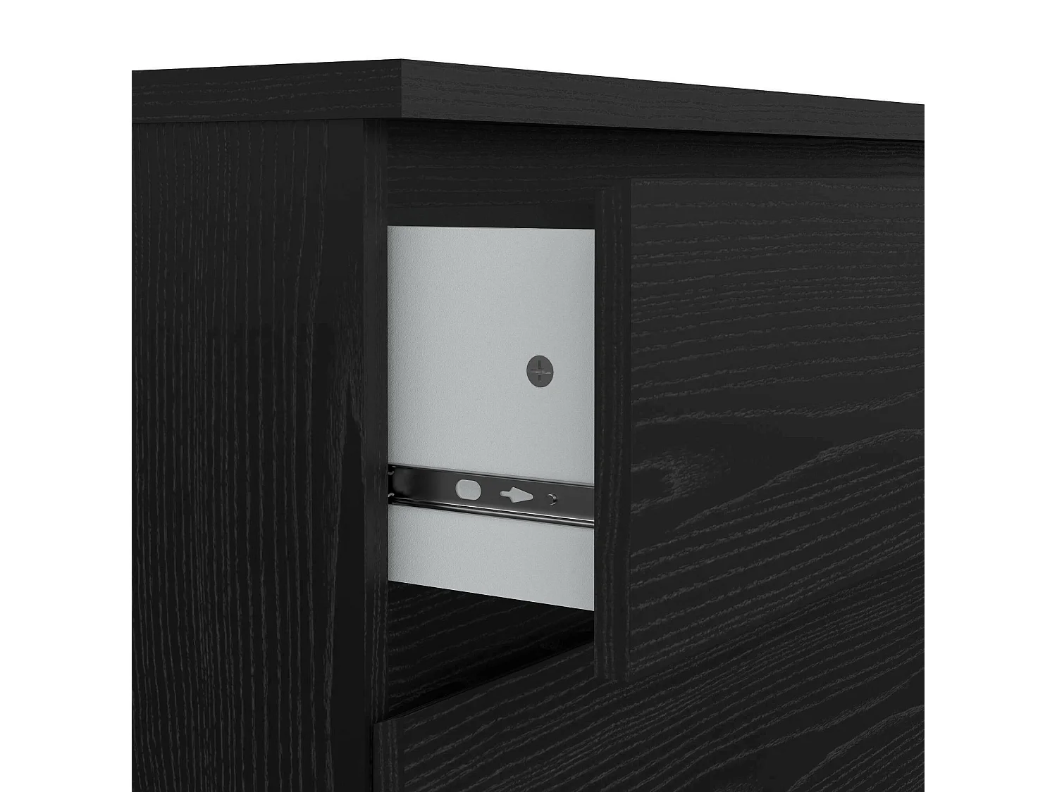 Kommode Drocc, Mehrzweckkommode, Schlafzimmerkommode, Schrank mit Schubladen, 77x50 h68 cm, Schwarz