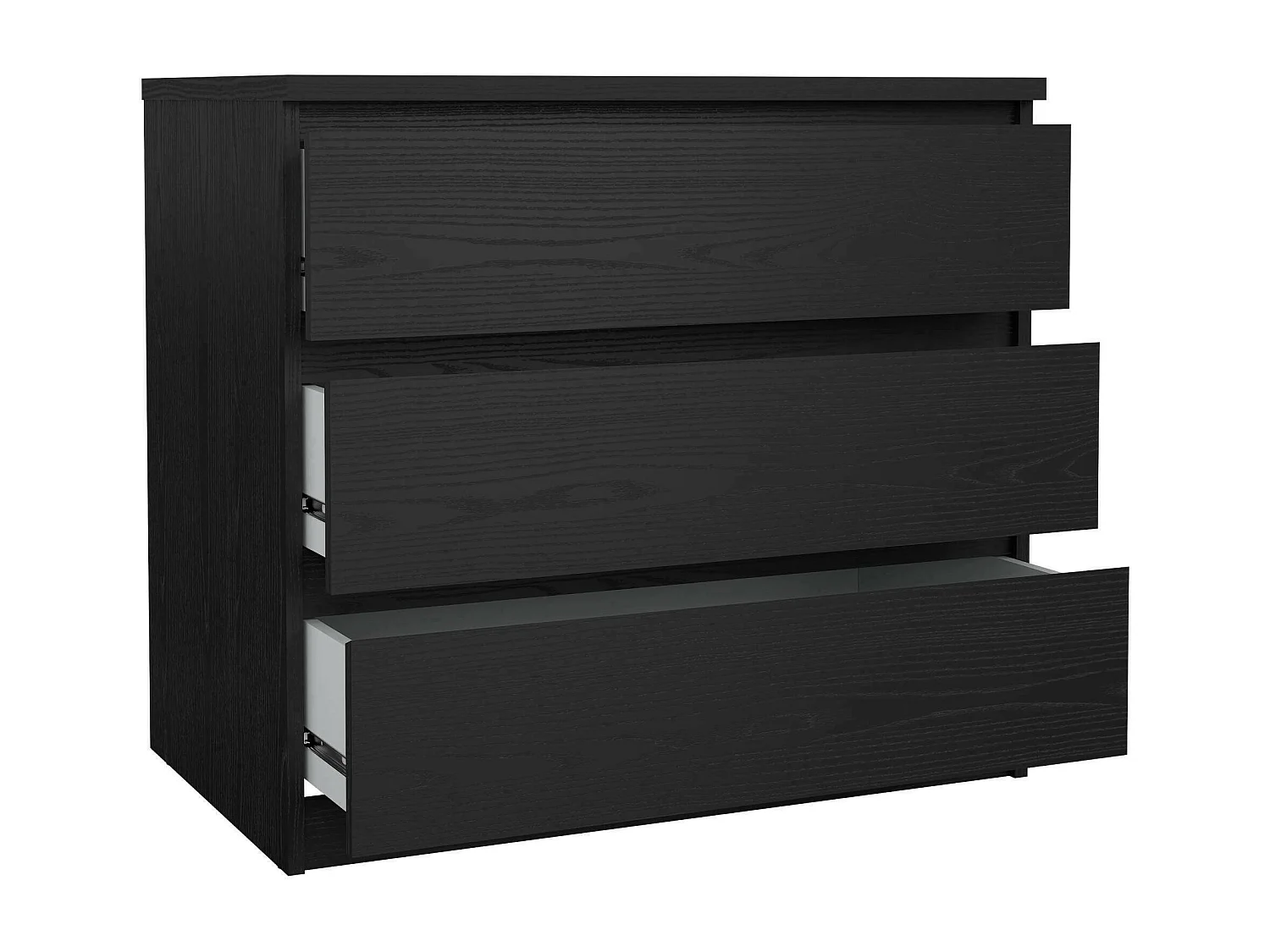 Drocc ladekast, Multifunctionele ladekast, Slaapkamerdressoir, Kast met laden, 77x50 h68 cm, Zwart