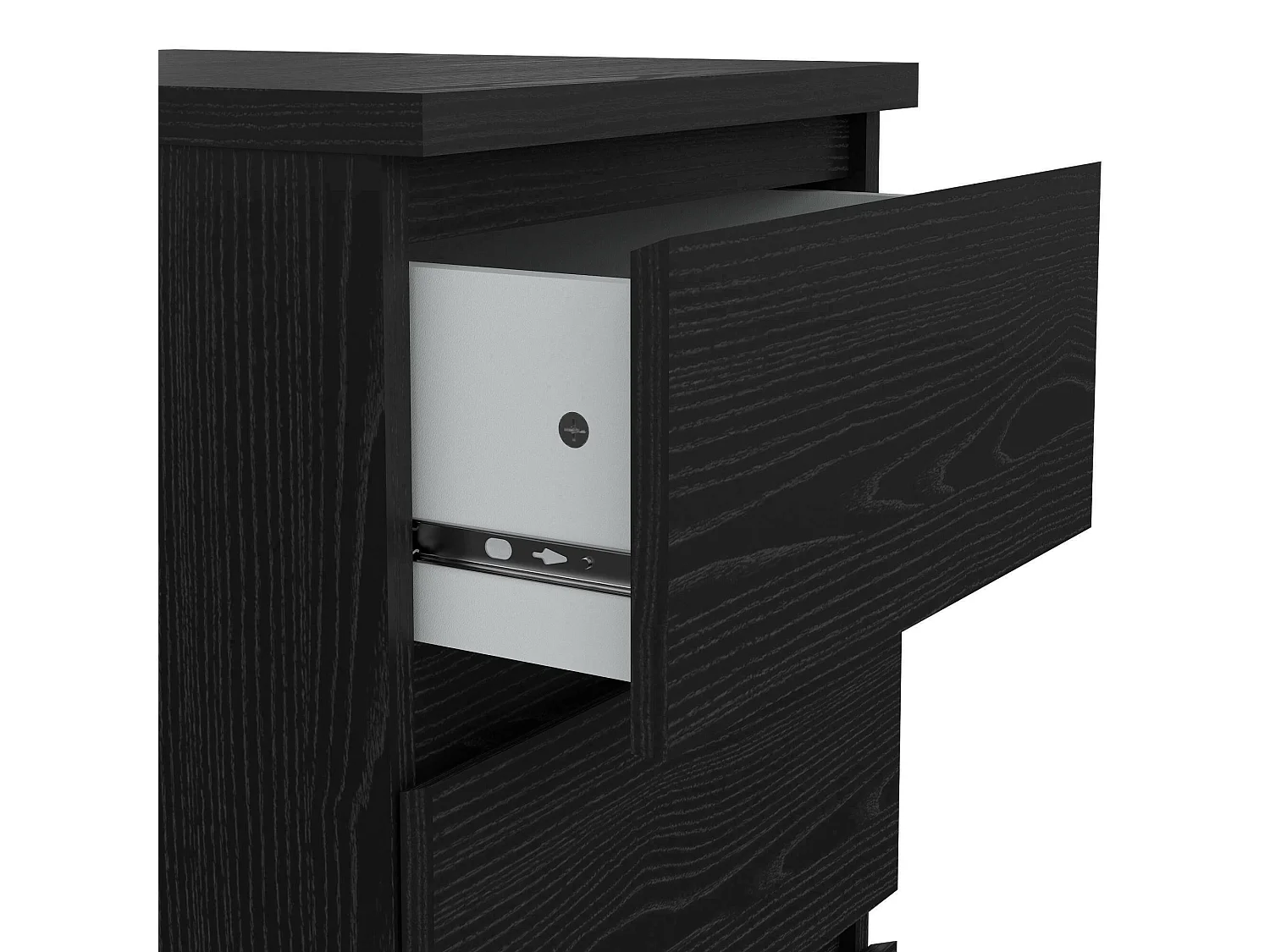 Drepett ladekast, Multifunctionele ladekast, Slaapkamerdressoir, Kast met laden, 50x40 h70 cm, Zwart