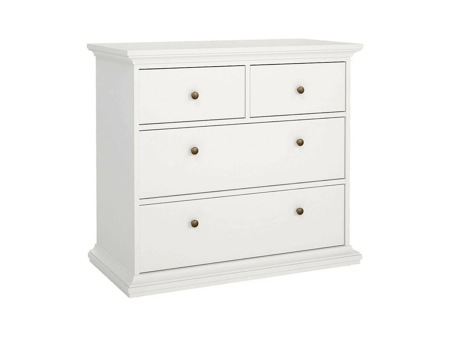 Commode Dribold, Commode polyvalente, Commode de chambre, Meuble avec tiroirs, 96x49 h87 cm, Blanc