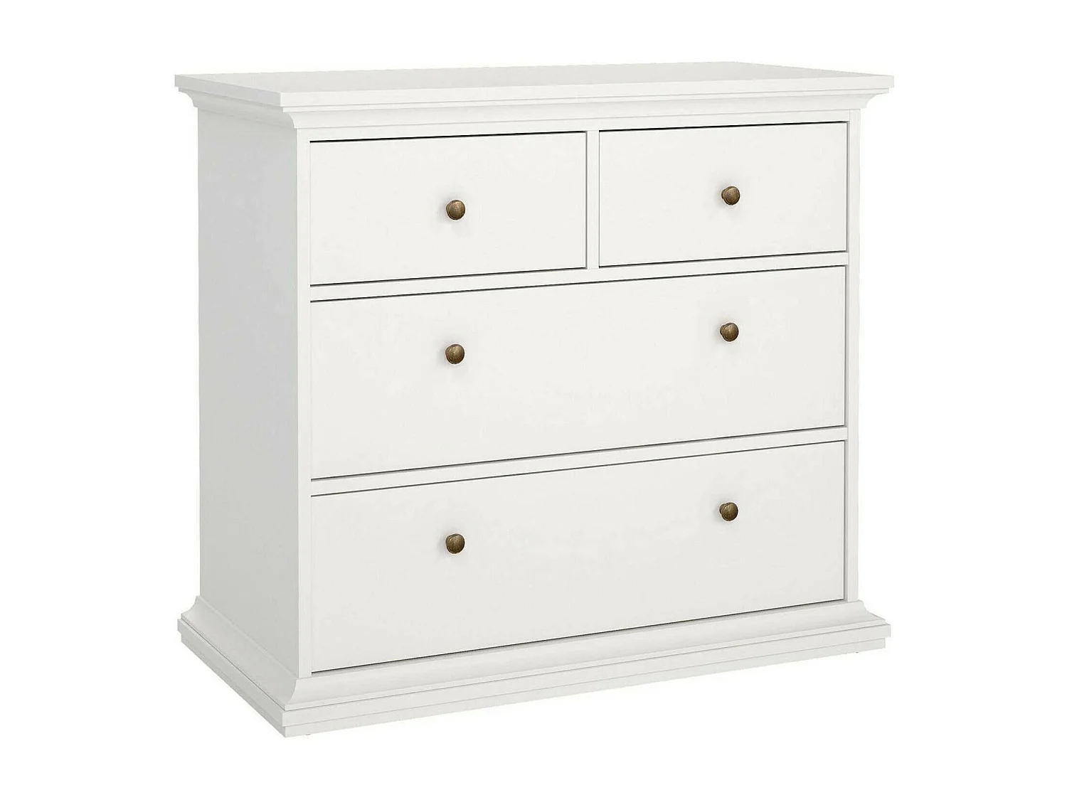 Commode Dribold, Commode polyvalente, Commode de chambre, Meuble avec tiroirs, 96x49 h87 cm, Blanc