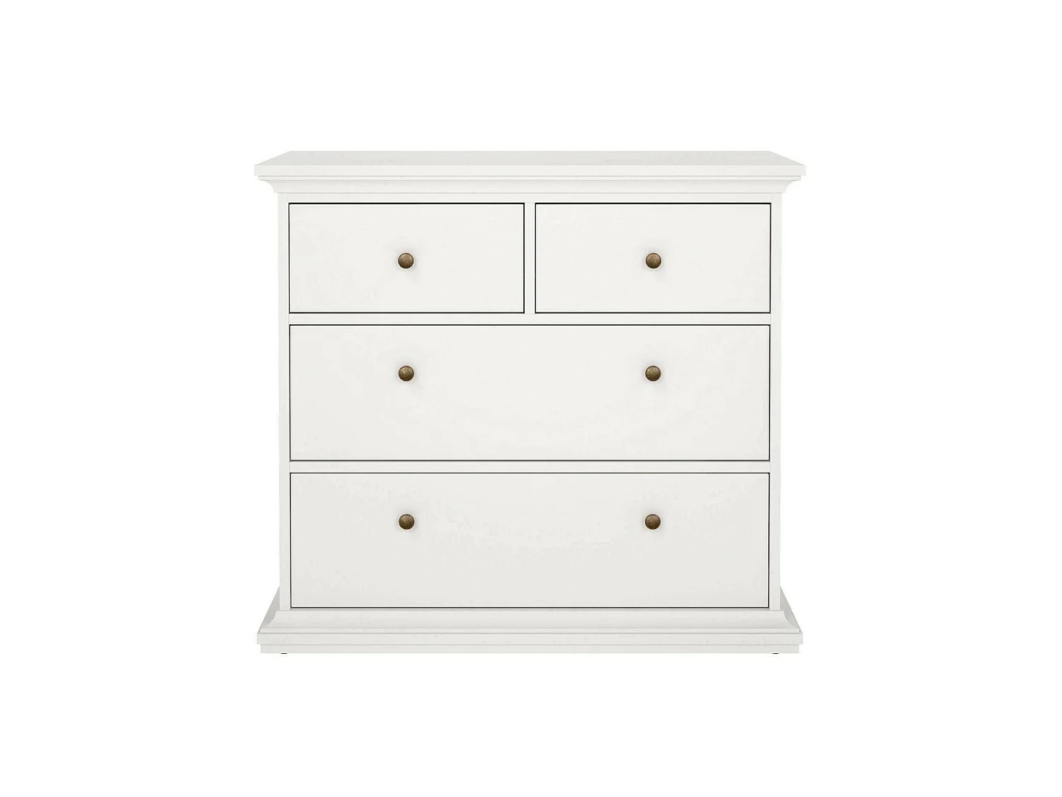 Dribold ladekast, Multifunctionele ladekast, Slaapkamerdressoir, Kast met laden, 96x49 h87 cm, Wit