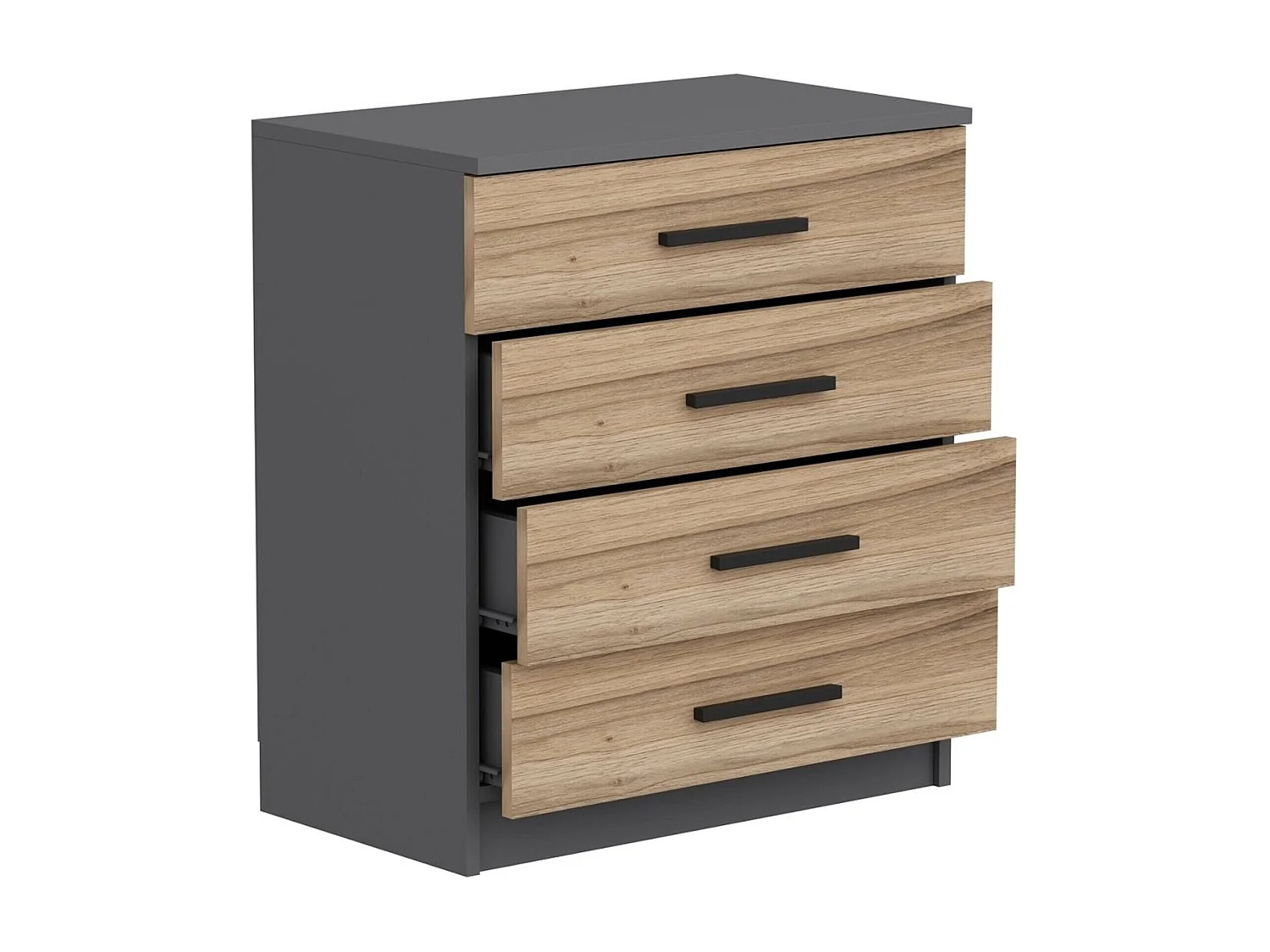 Cómoda Dfelle, Cómoda multiusos, Cómoda de quarto, Armário com gavetas, 70x79 h42 cm, Nogueira