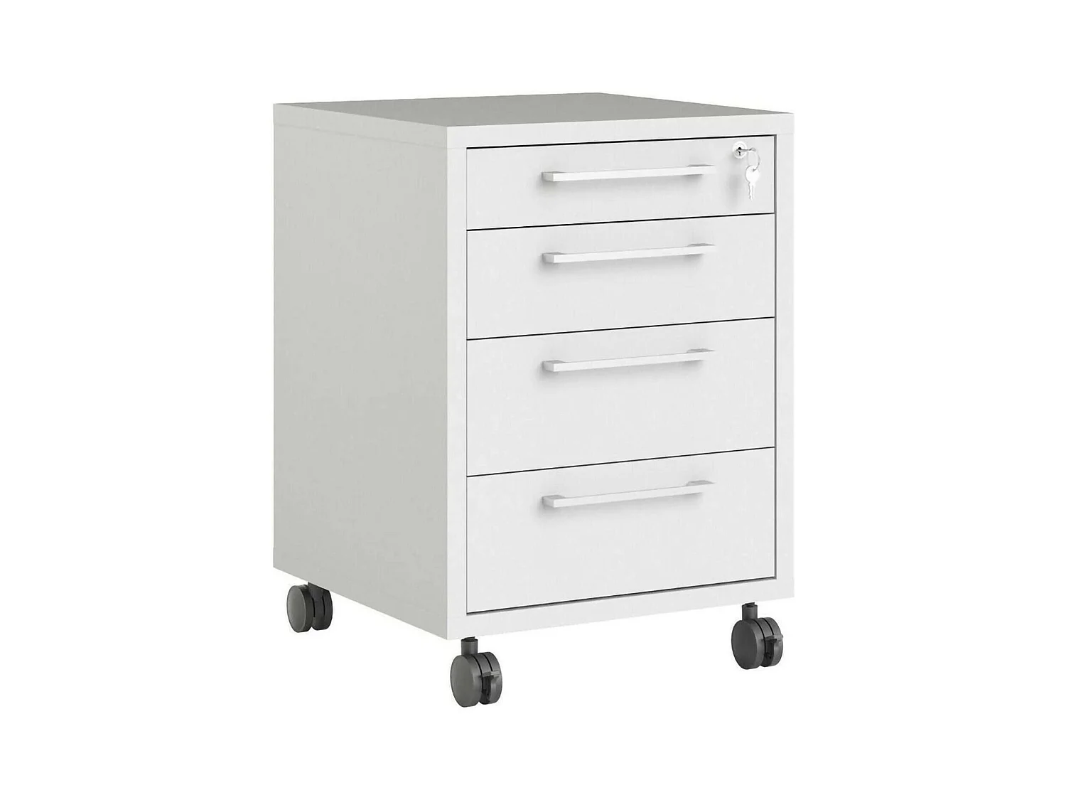 Commode Dromer, Commode polyvalente, Commode de chambre, Meuble avec tiroirs, 49x48 h68 cm, Blanc