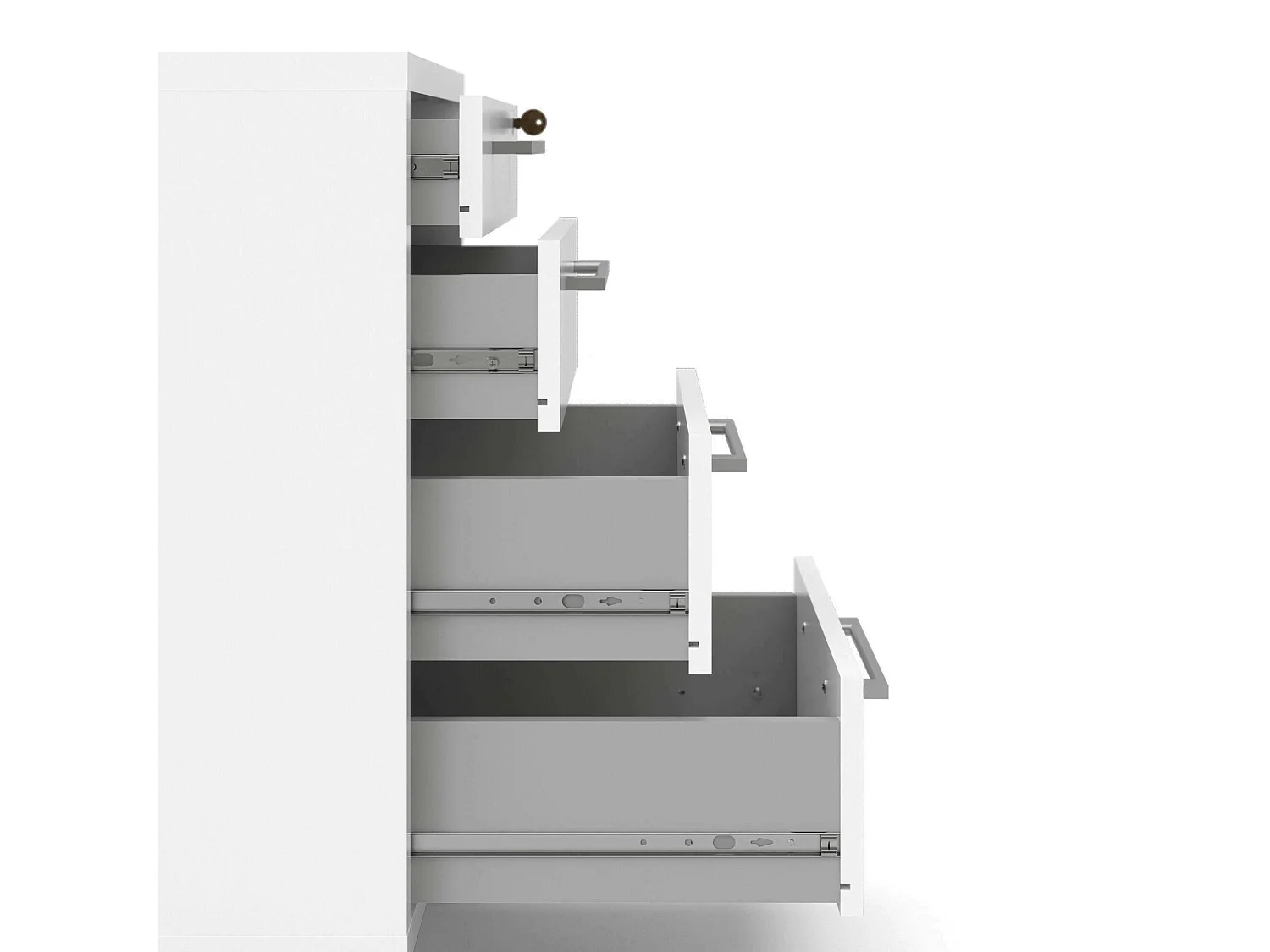 Dmora - Cassettiera Ariosto, 49x48 h68 cm, Bianco