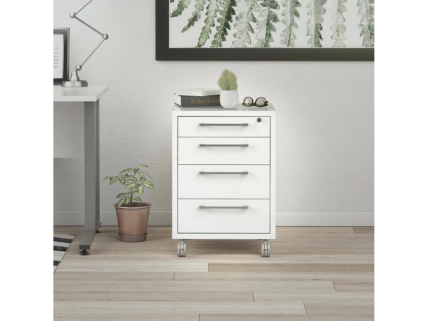 Cómoda Dromer, Cómoda multiusos, Cómoda de quarto, Armário com gavetas, 49x48 h68 cm, Branco
