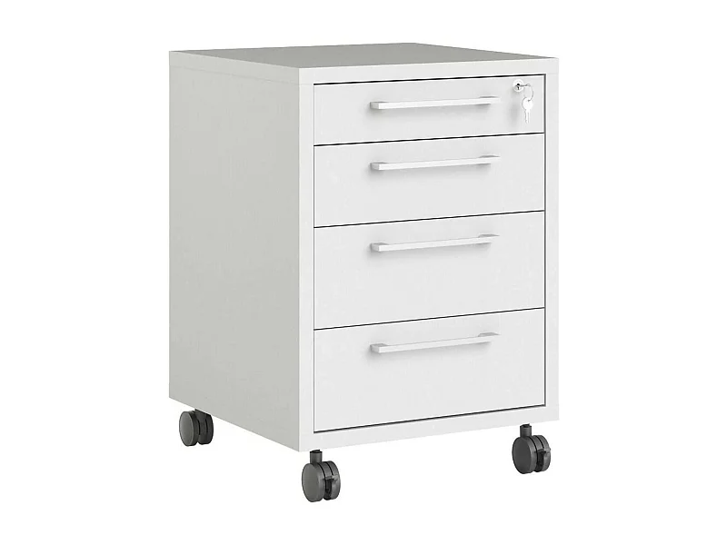 Cassettiera Ariosto, 4 Cassetti, 48.2x49.1x68.2h cm Bianco