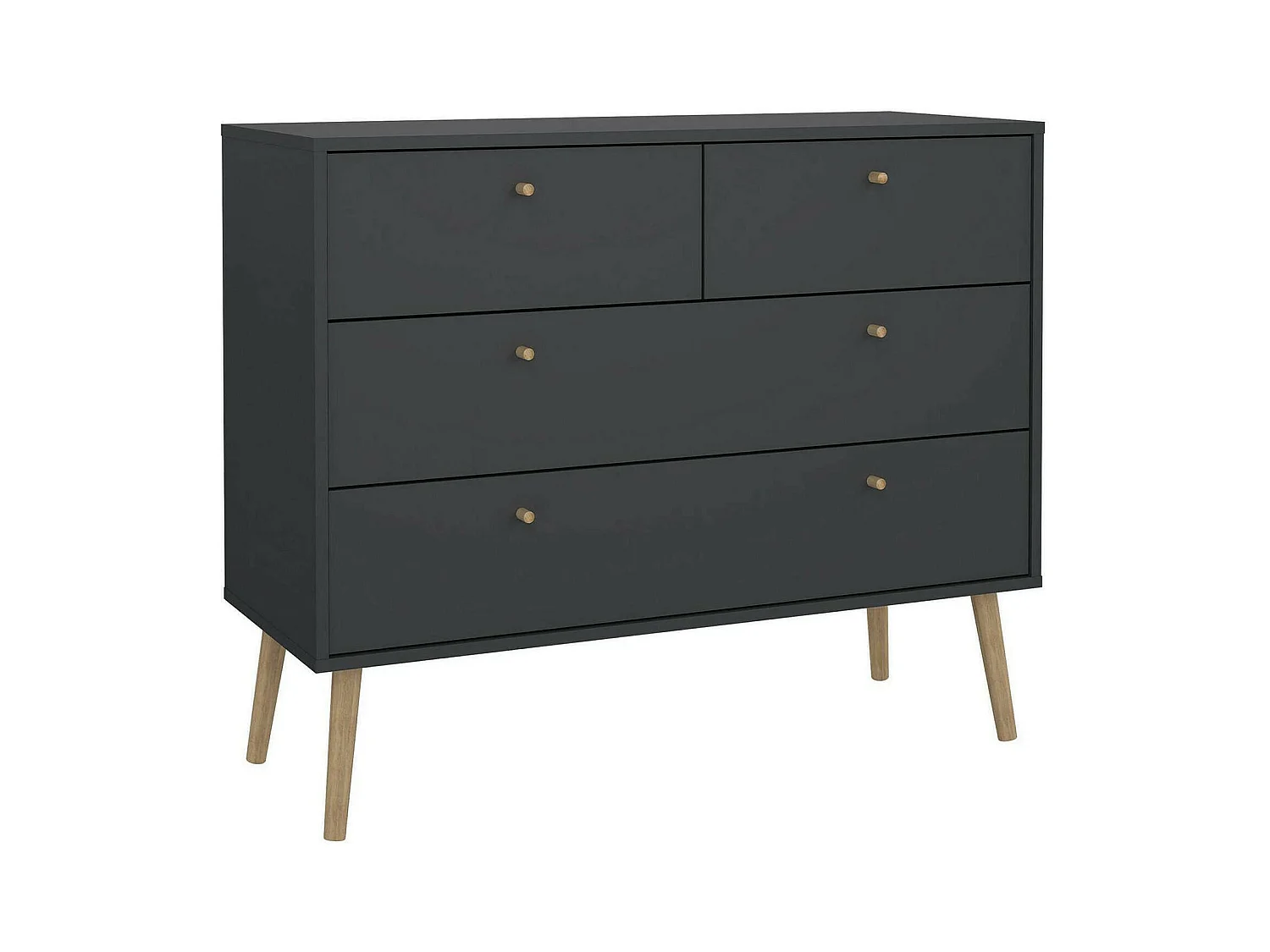 Commode Dromol, Commode polyvalente, Commode de chambre, Meuble avec tiroirs, 99x39 h82 cm, Gris