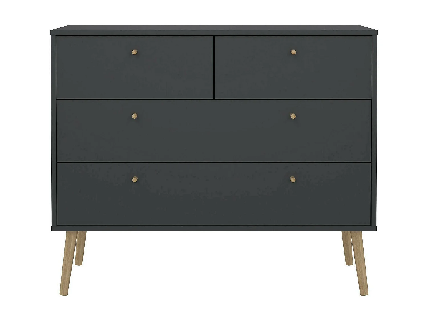 Commode Dromol, Commode polyvalente, Commode de chambre, Meuble avec tiroirs, 99x39 h82 cm, Gris