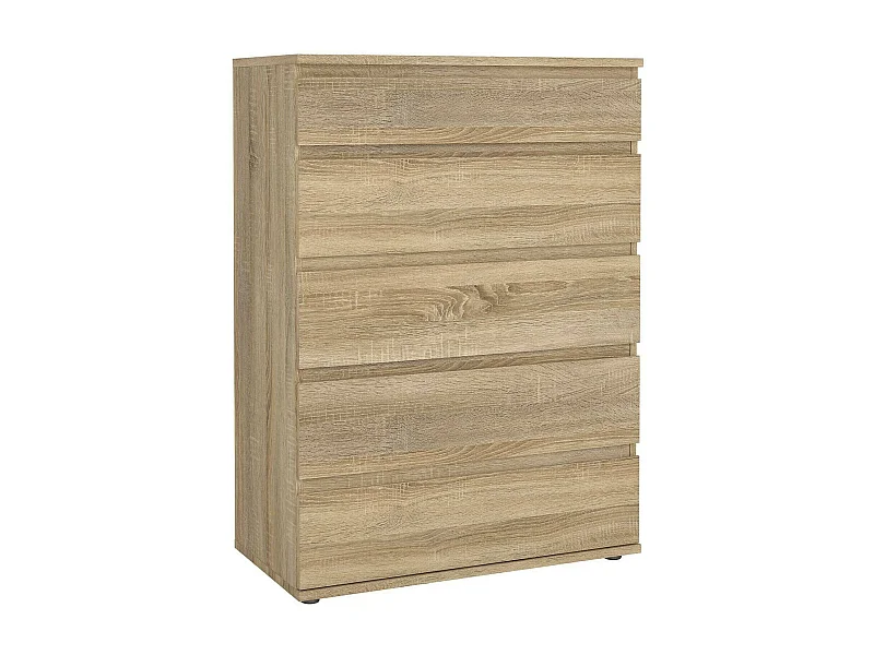 Commode Dricc, Commode polyvalente, Commode de chambre, Meuble avec tiroirs, 77x40 h107 cm, Chêne