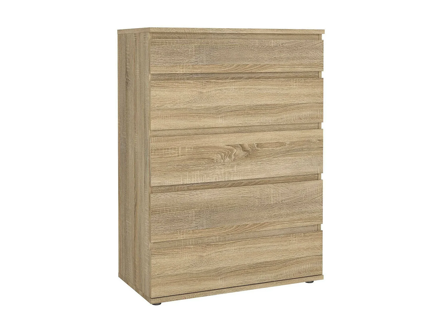 Kommode Dricc, Mehrzweckkommode, Schlafzimmerkommode, Schrank mit Schubladen, 77x40 h107 cm, Eiche