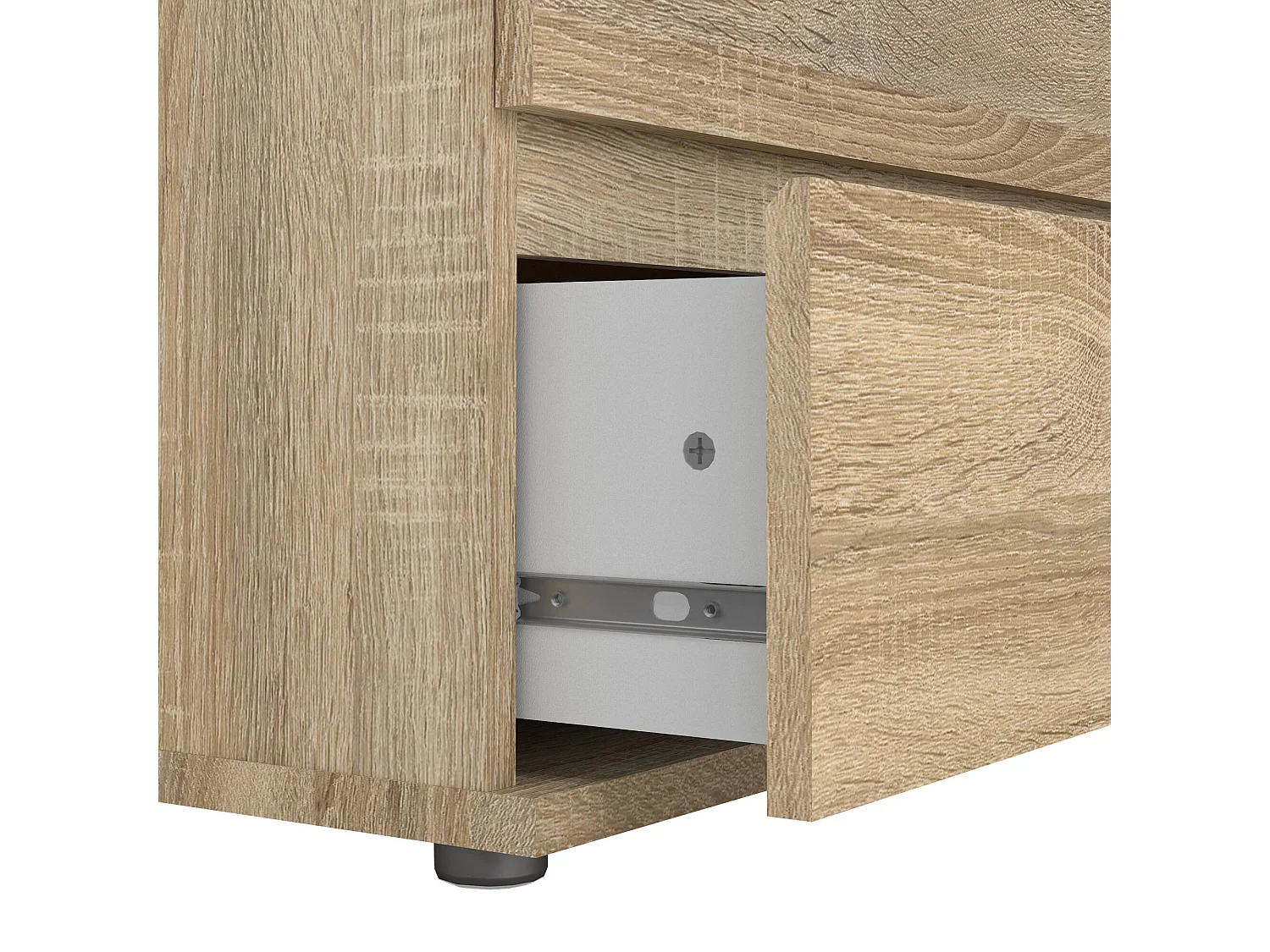 Kommode Dricc, Mehrzweckkommode, Schlafzimmerkommode, Schrank mit Schubladen, 77x40 h107 cm, Eiche