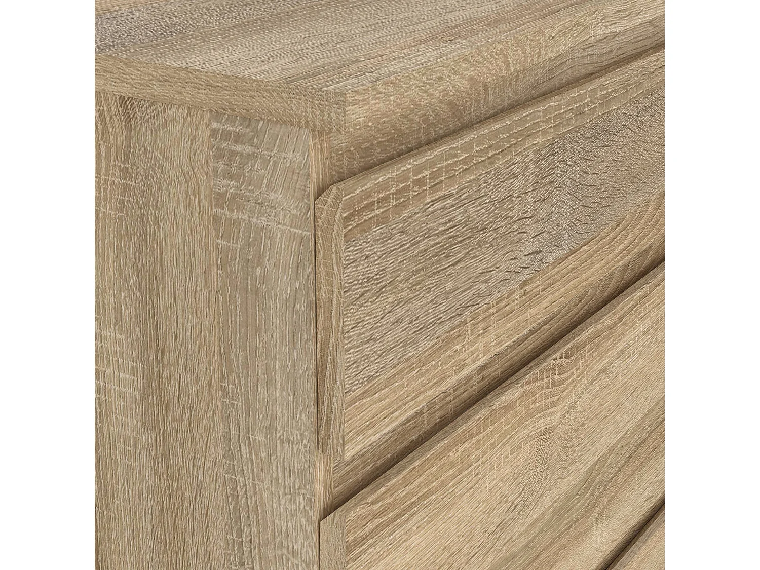 Kommode Dricc, Mehrzweckkommode, Schlafzimmerkommode, Schrank mit Schubladen, 77x40 h107 cm, Eiche