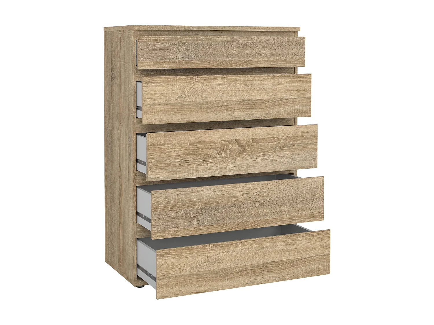 Commode Dricc, Commode polyvalente, Commode de chambre, Meuble avec tiroirs, 77x40 h107 cm, Chêne