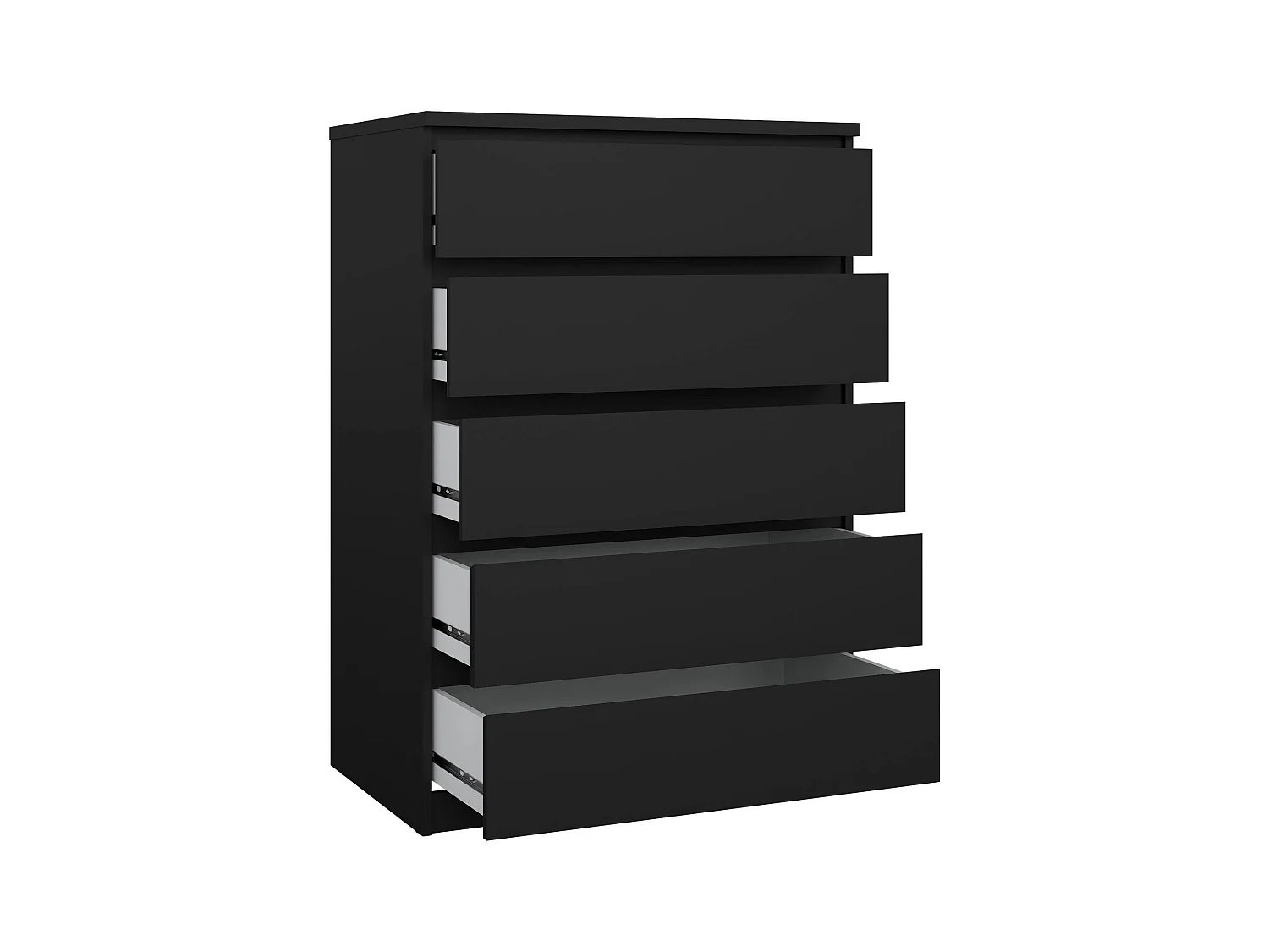 Commode Drivalt, Commode polyvalente, Commode de chambre, Meuble avec tiroirs, 77x50 h111 cm, Noir