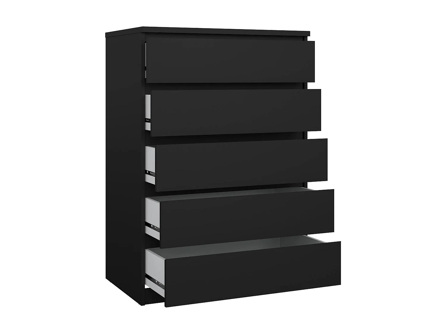 Commode Drivalt, Commode polyvalente, Commode de chambre, Meuble avec tiroirs, 77x50 h111 cm, Noir