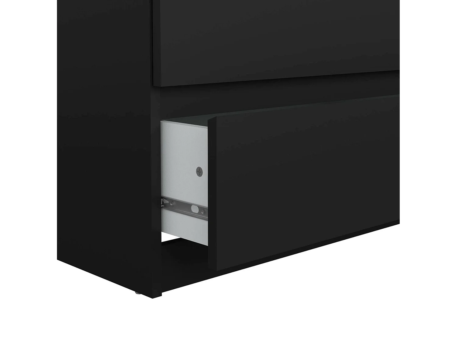 Commode Drui, Commode polyvalente, Commode de chambre, Meuble avec tiroirs, 154x50 h70 cm, Noir