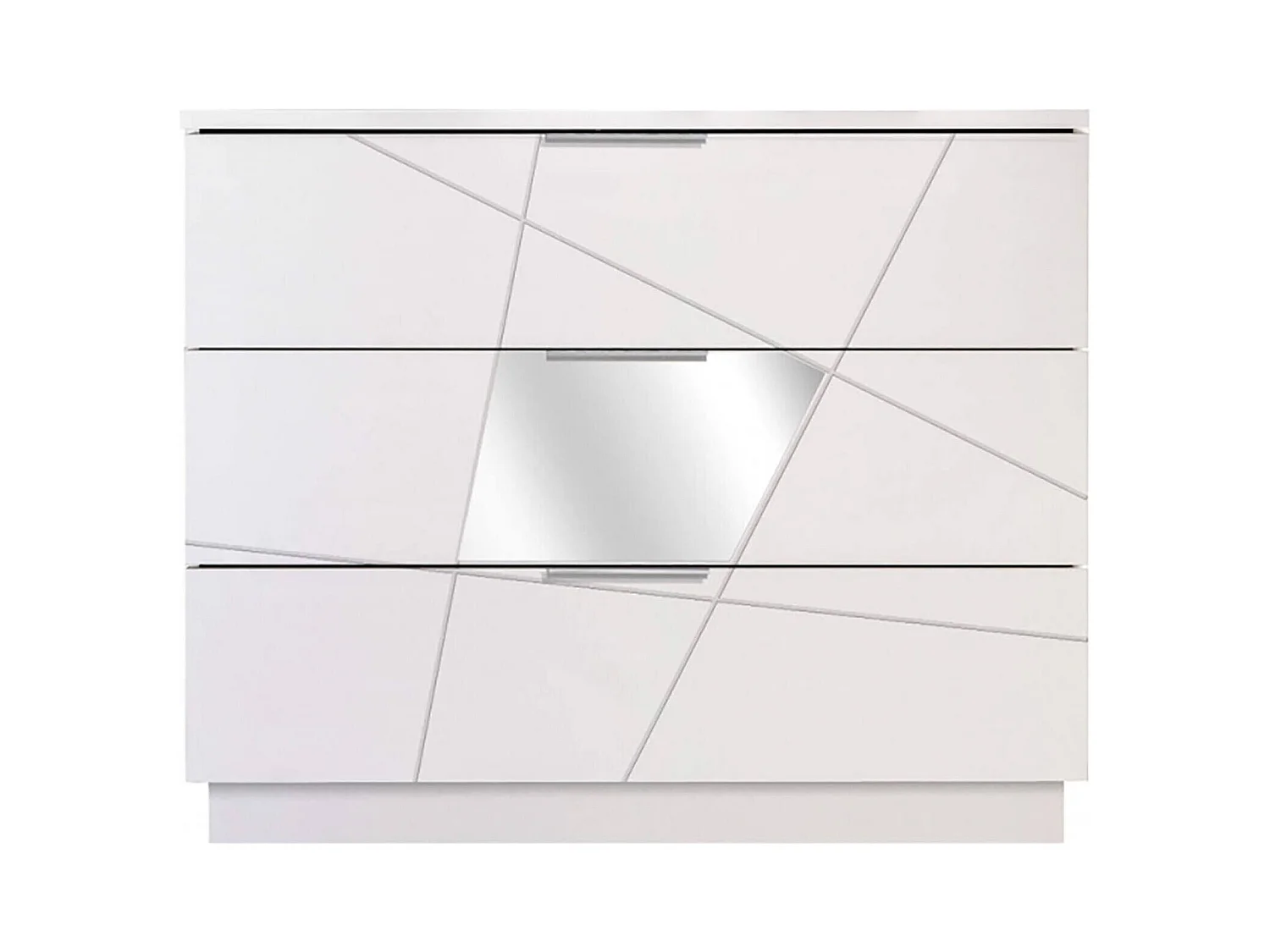 Commode Dmccollu, Commode polyvalente, Commode de chambre, Meuble avec tiroirs, Made in Italy, 104x45 h85 cm, Blanc