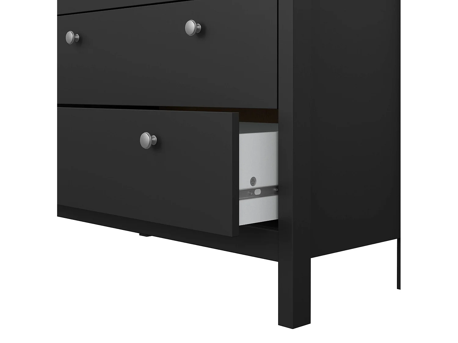 Commode Drizzol, Commode polyvalente, Commode de chambre, Meuble avec tiroirs, 82x38 h99 cm, Noir