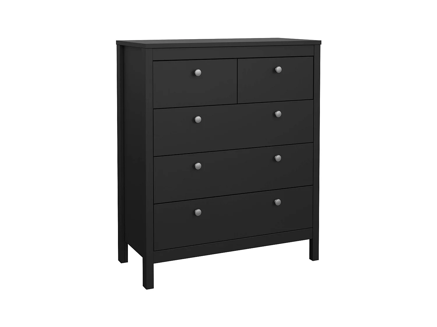 Commode Drizzol, Commode polyvalente, Commode de chambre, Meuble avec tiroirs, 82x38 h99 cm, Noir
