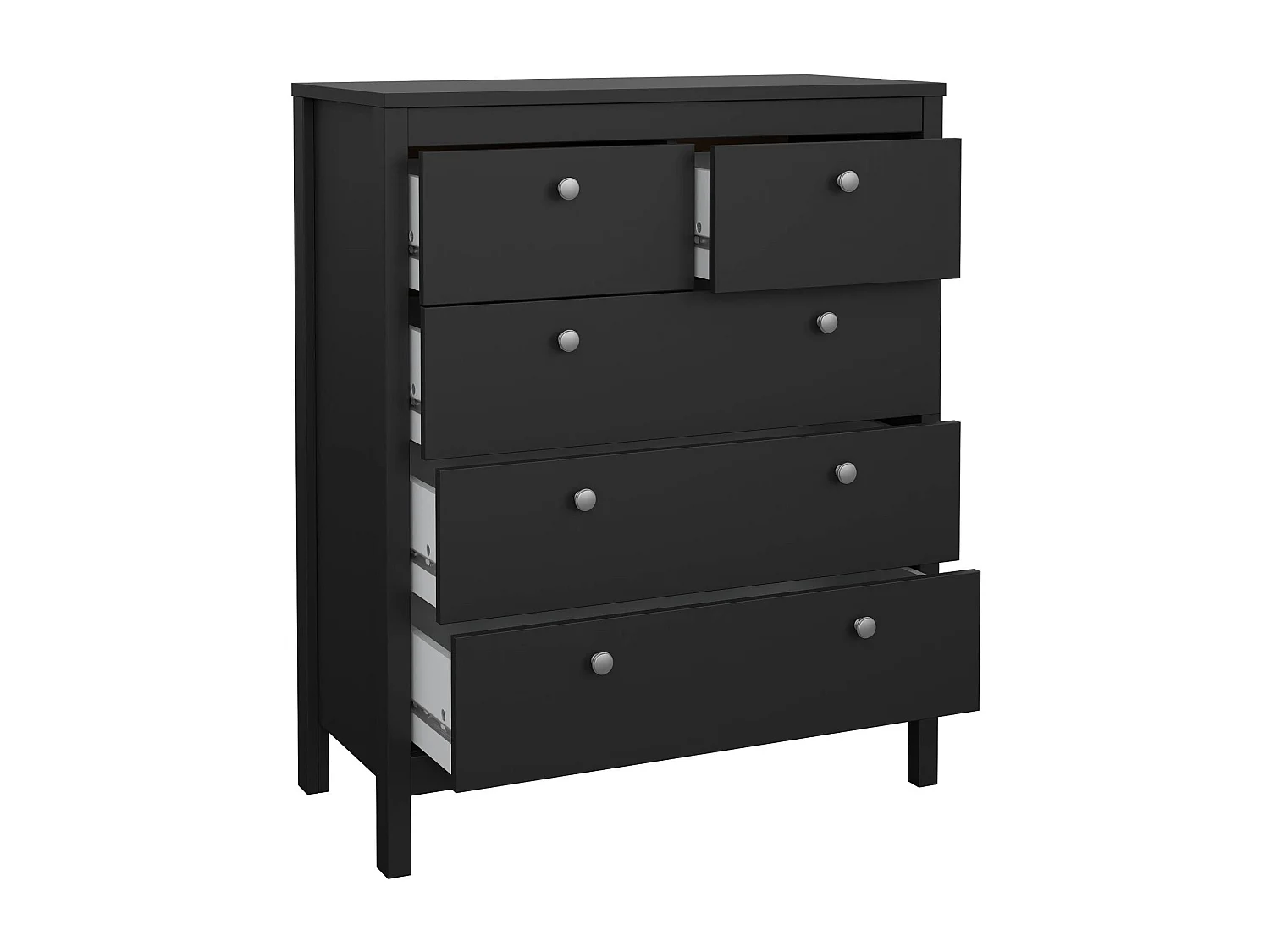 Drizzol ladekast, Multifunctionele ladekast, Slaapkamerladekast, Kast met lades, 82x38 h99 cm, Zwart