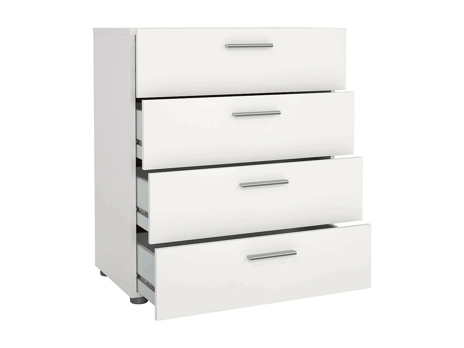 Cajonera Drondo, Cómoda multiusos, Cómoda de dormitorio, Gabinete con cajones, 70x40 h82 cm, Blanco