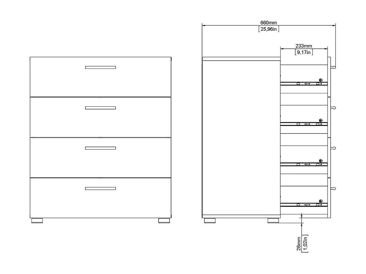 Commode Drondo, Commode polyvalente, Commode de chambre, Meuble avec tiroirs, 70x40 h82 cm, Blanc