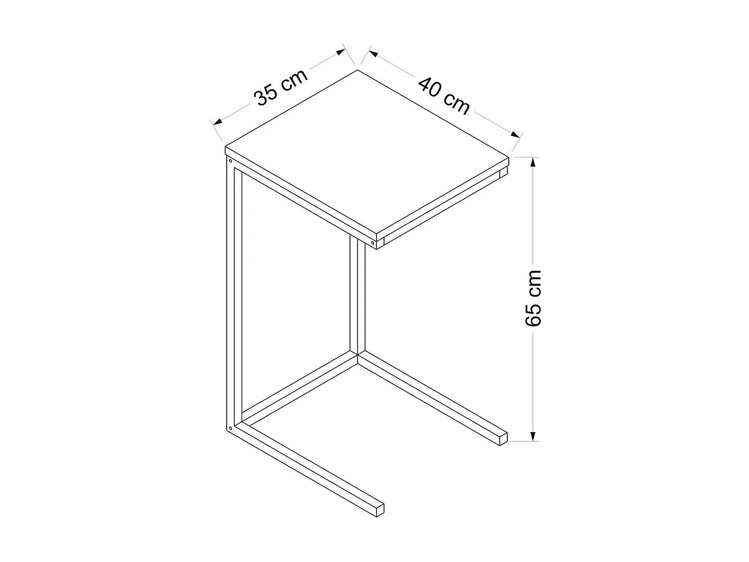 Table basse Dmarchionn, Table basse, Porte-revues pour canapé, Etagère de salon, 35x40 h65 cm, Noyer