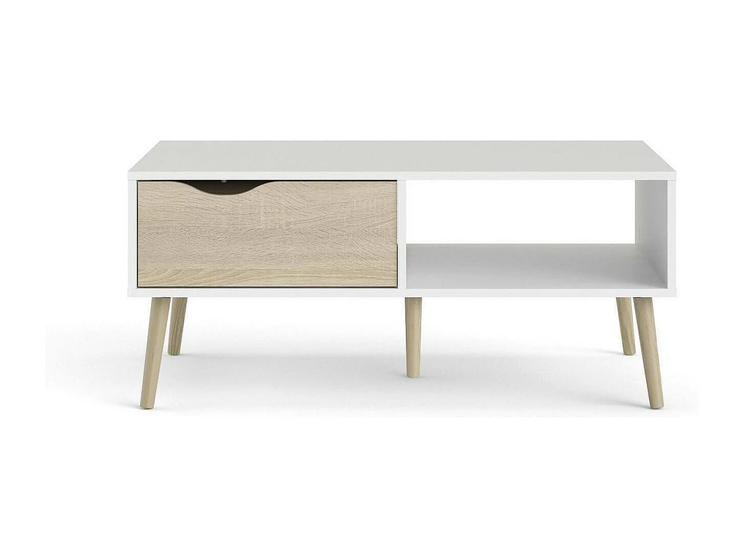 Tavolino da Salotto Sfene, un Cassetto, 60.2x98.7x43.3h cm Bianco