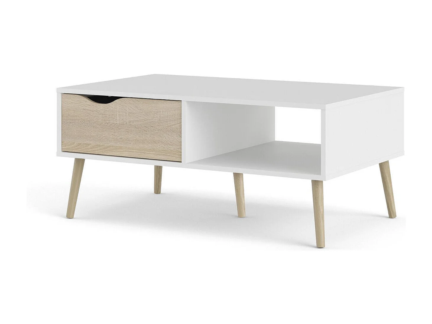 Tavolino da Salotto Sfene, un Cassetto, 60.2x98.7x43.3h cm Bianco