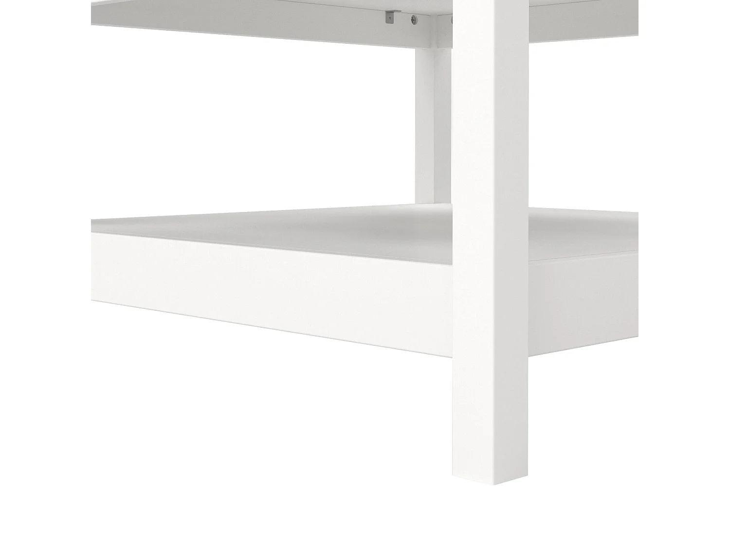 Table basse Dvalzani, Table basse, Porte-revues pour canapé, Etagère de salon, 81x81 h45 cm, Blanc