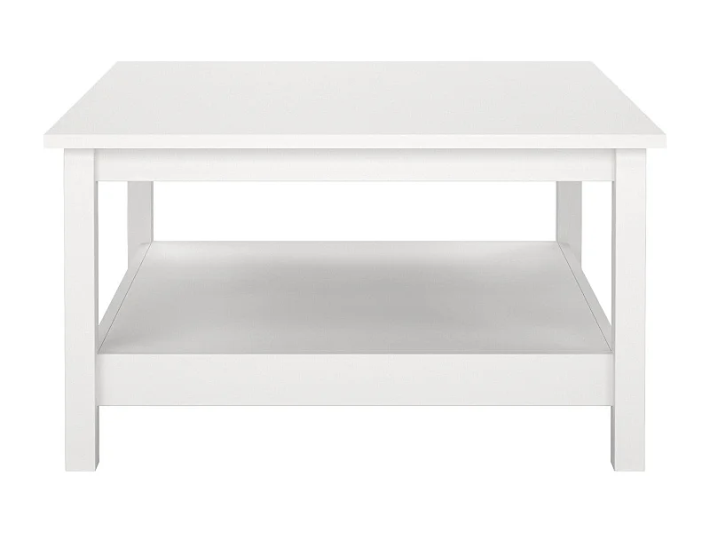 Mesa de centro Dvalzani, Mesa de centro baixa, Porta-revistas para sofá, Estante de sala, 81x81 h45 cm, Branco