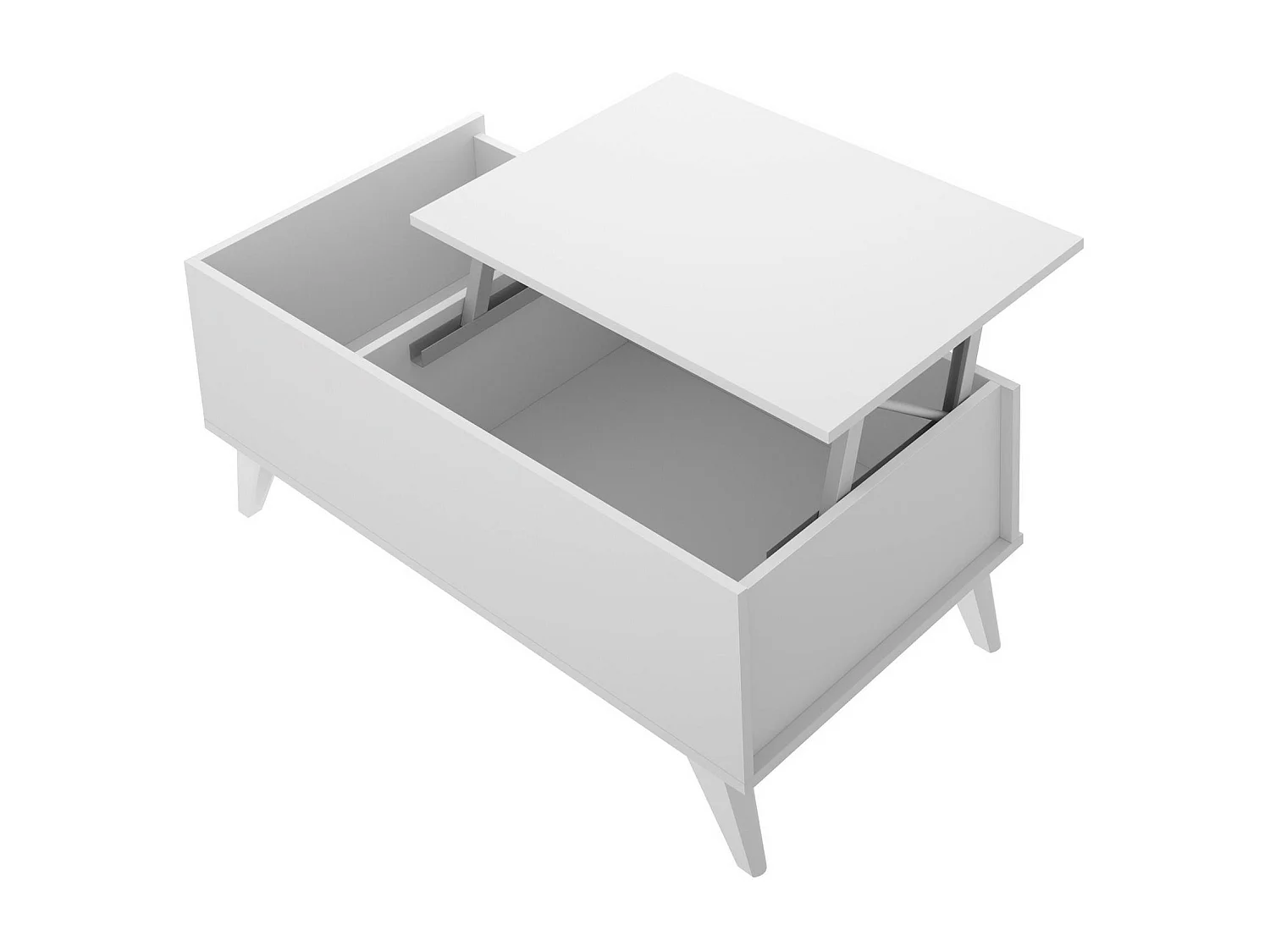 Table basse Dknap, Table basse, Porte-revues pour canapé, Etagère de salon, 99x60 h41 cm, Blanc