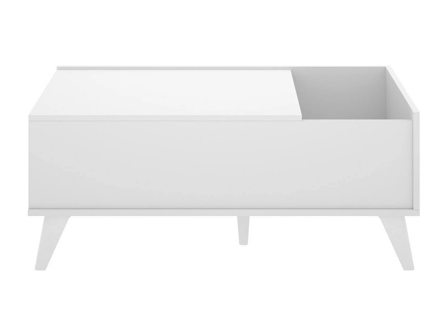 Table basse Dknap, Table basse, Porte-revues pour canapé, Etagère de salon, 99x60 h41 cm, Blanc