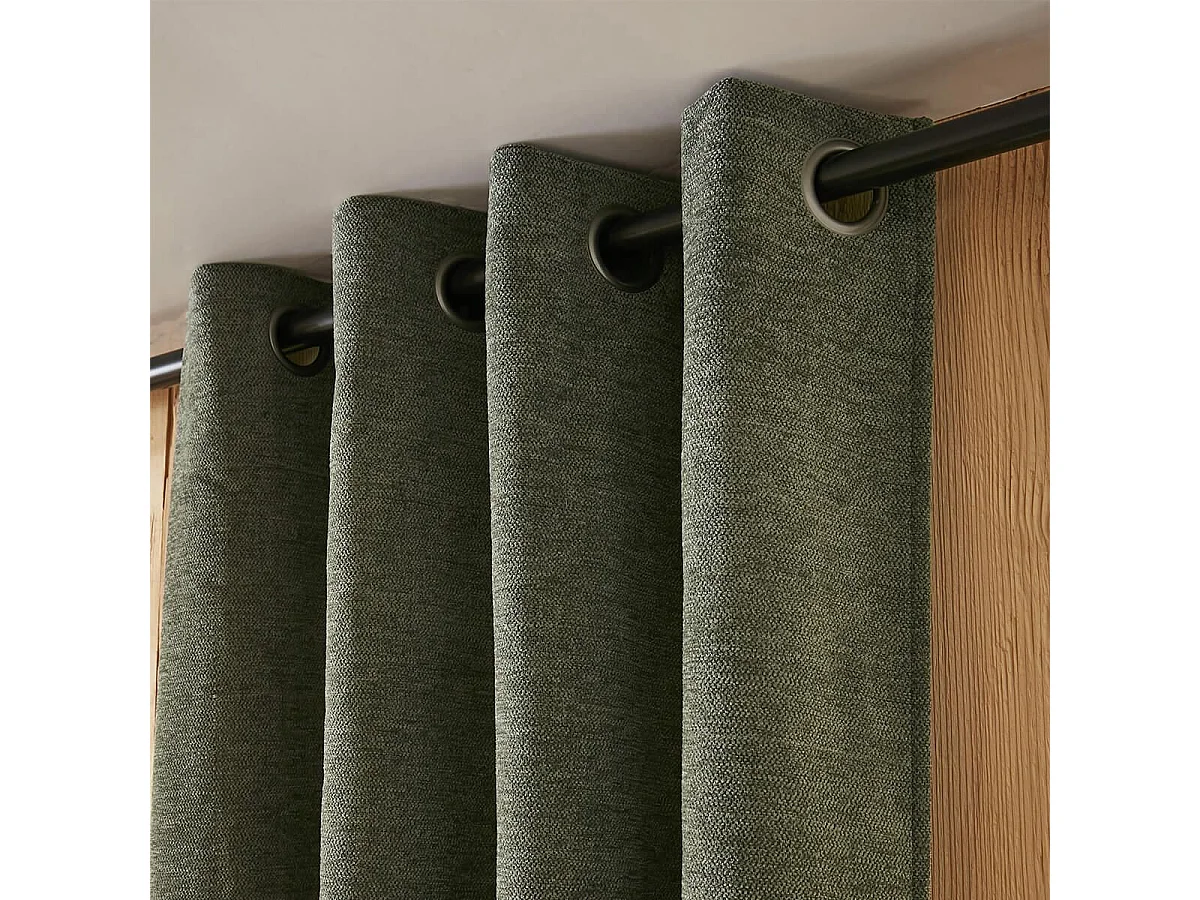 KEYNE - Rideau Thermique Occultant 140 x 180 cm Doublé Polaire Coloris Romarin