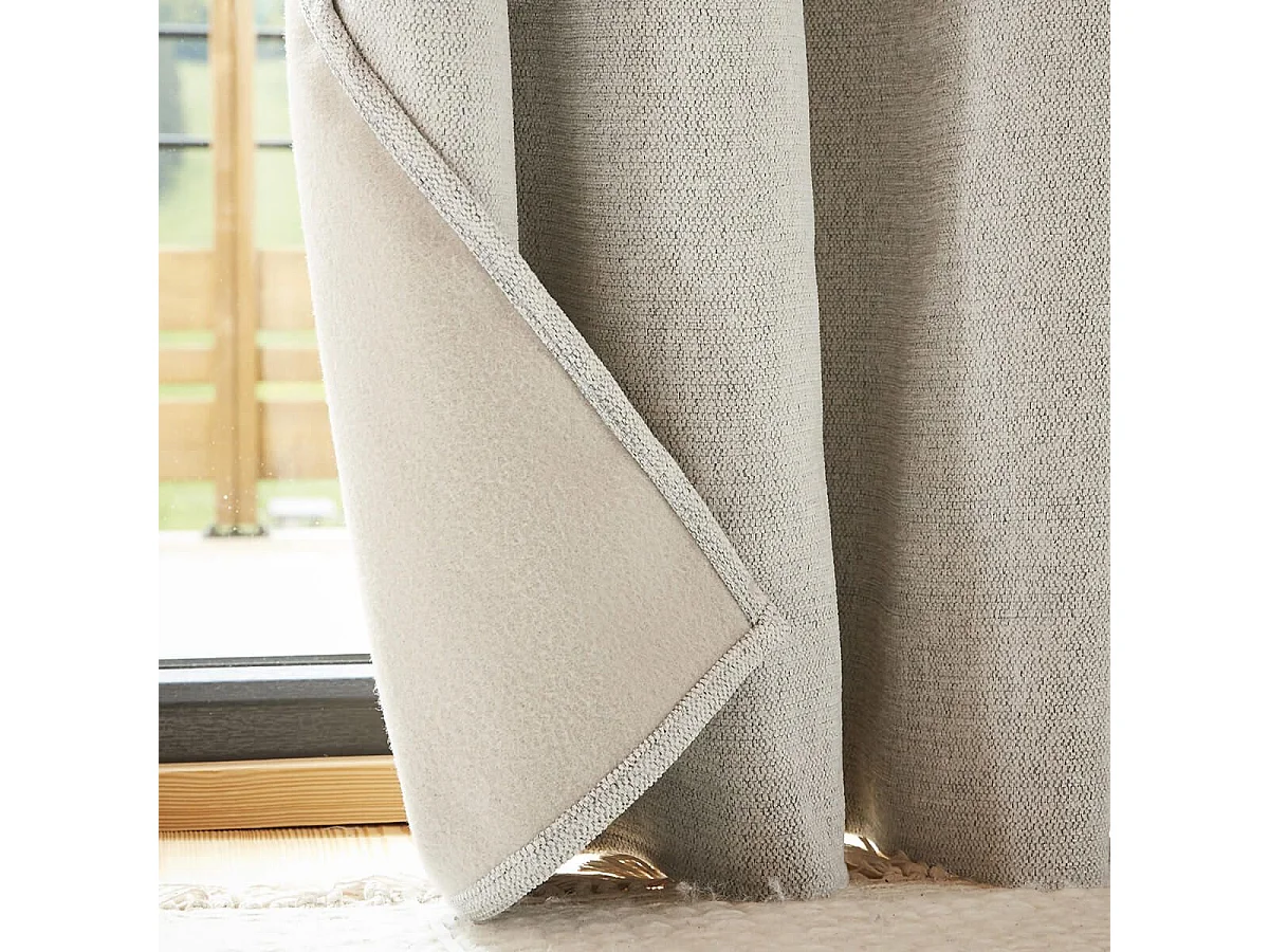 KEYNE - Rideau Thermique Occultant 140 x 180 cm Doublé Polaire Coloris Pampa