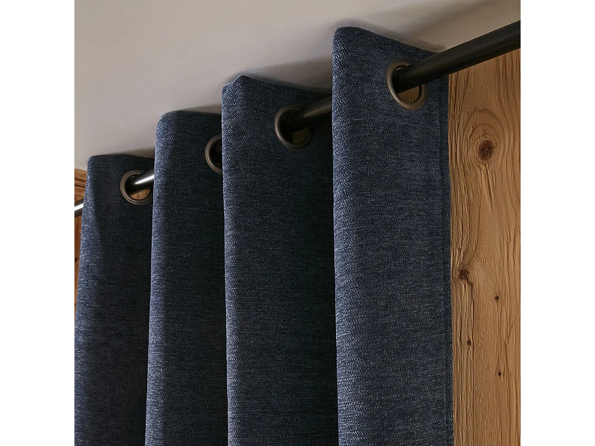 KEYNE - Rideau Thermique Occultant 140 x 180 cm Doublé Polaire Coloris Bleu nuit