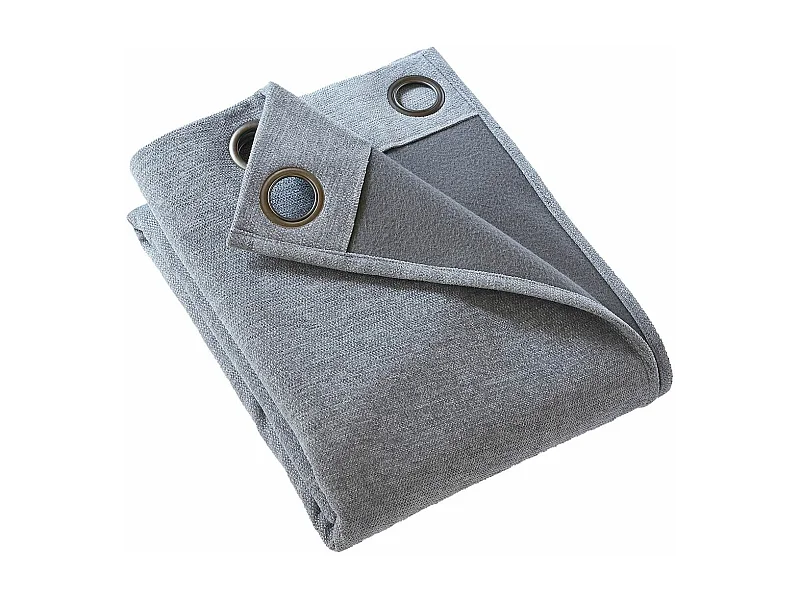 KEYNE - Rideau Thermique Occultant 140 x 180 cm Doublé Polaire Coloris Titane