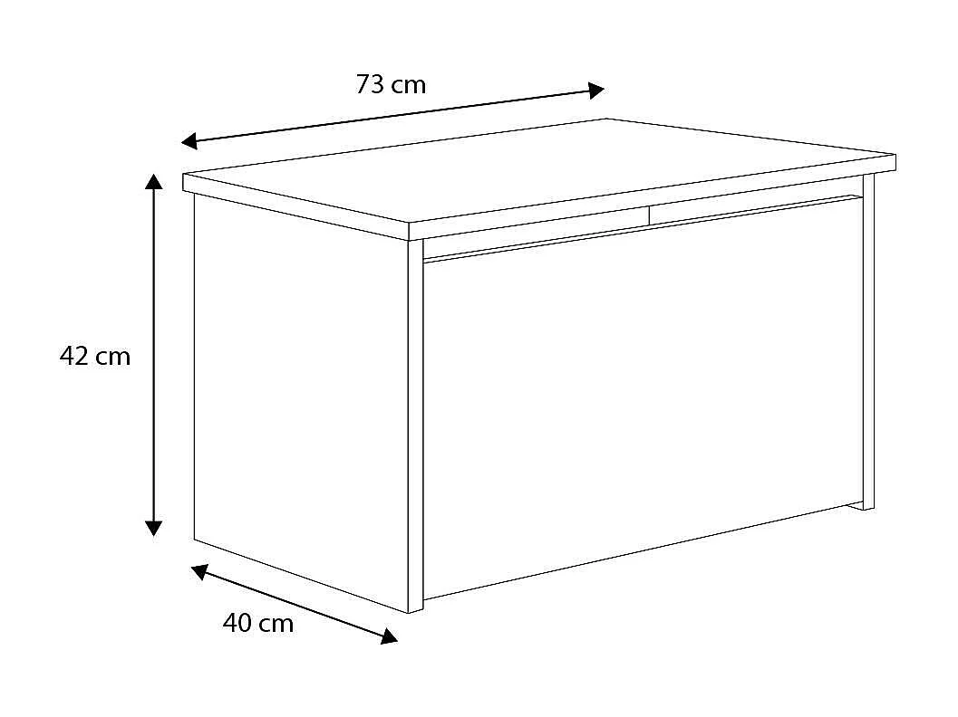 Coffre Dbrogdo, Conteneur polyvalent, Coffre polyvalent, Boîte de rangement, 40x42 h73 cm, Blanc et Chêne clair