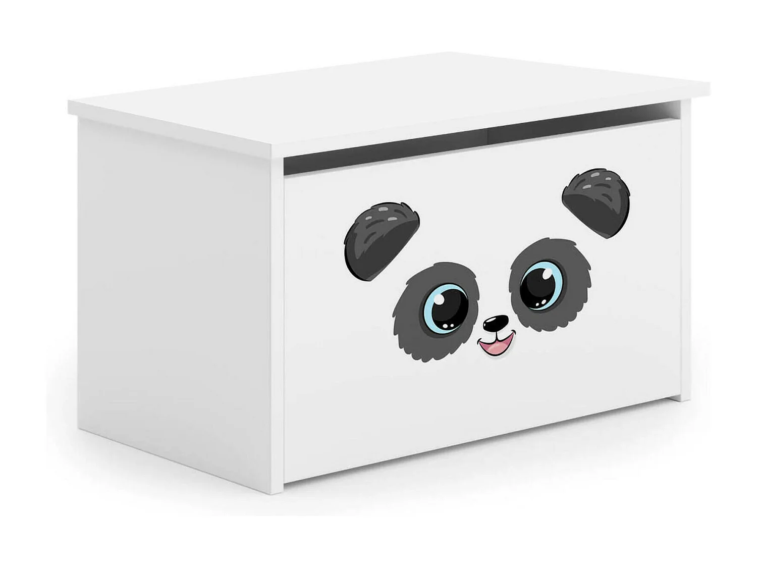 Coffre Dbrogdo, Conteneur polyvalent, Coffre polyvalent, Boîte de rangement, 40x42 h73 cm, Blanc avec panda