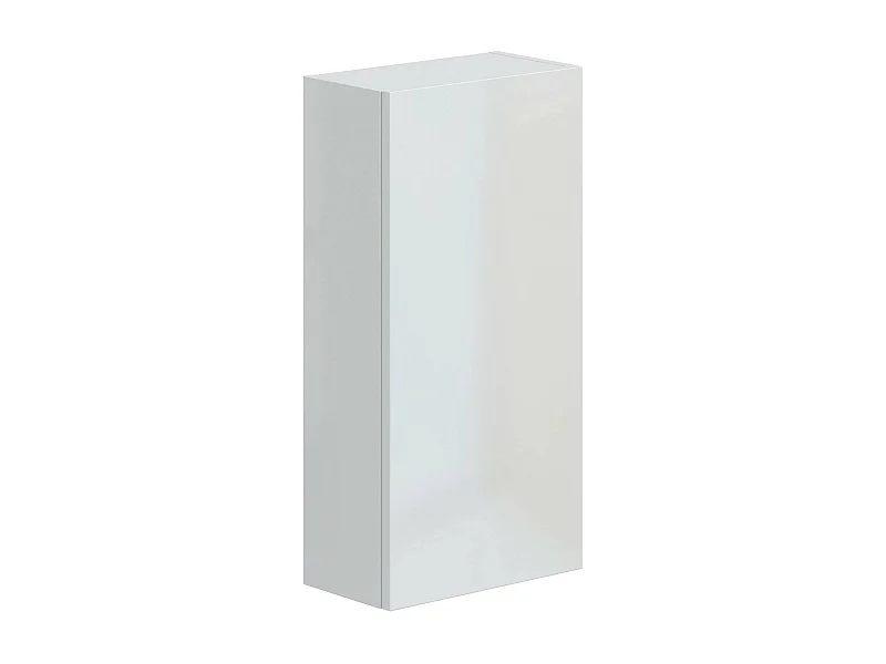Armoire murale Dzaur, Armoire suspendue, Etagère murale, Armoire auxiliaire multifonctionnelle, 30x16 h60 cm, Blanc brillant
