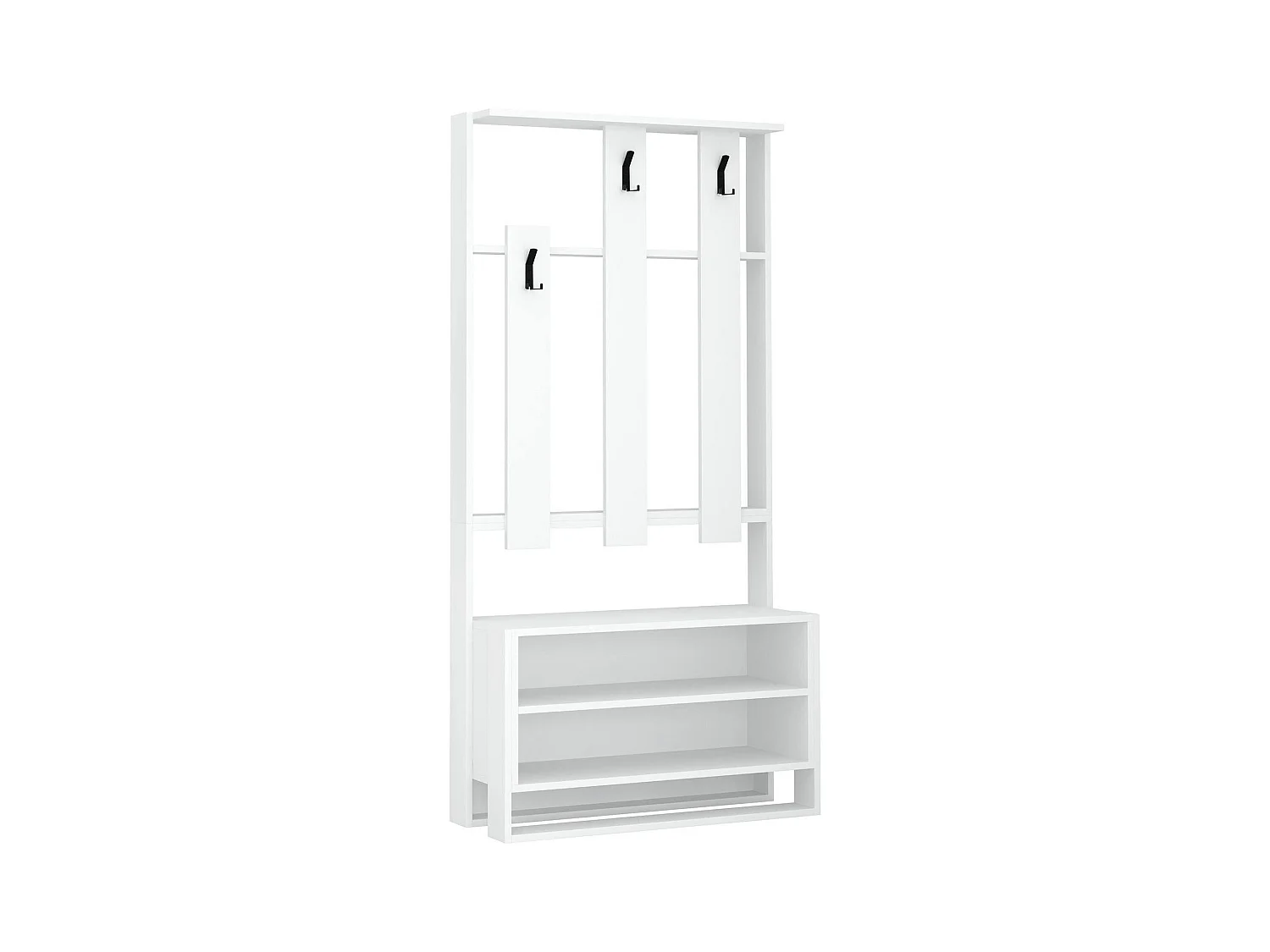 Dnovakovi entreemeubilair, Kleerhanger entree, Entree compositie, Multifunctionele opbergconsole, 90x36 h180 cm, Wit