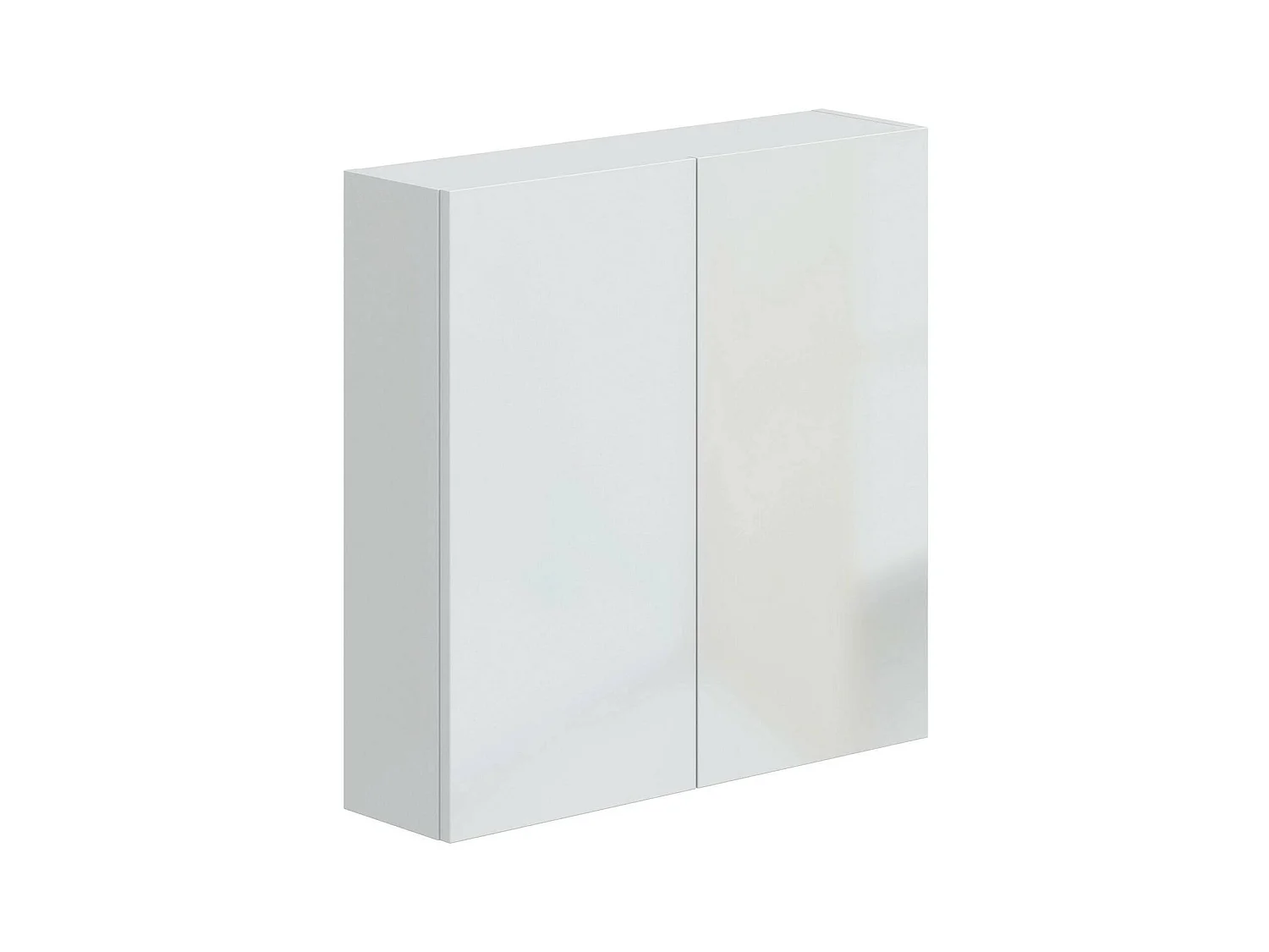 Armoire murale Dzaz, Armoire suspendue, Etagère murale, Armoire auxiliaire multifonctionnelle, 60x16 h60 cm, Blanc brillant