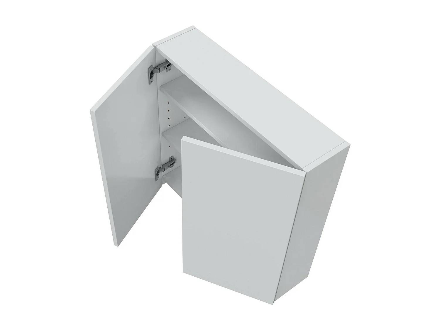 Dmora - Mobile pensile Apollosa, 60x16 h60 cm, Bianco lucido