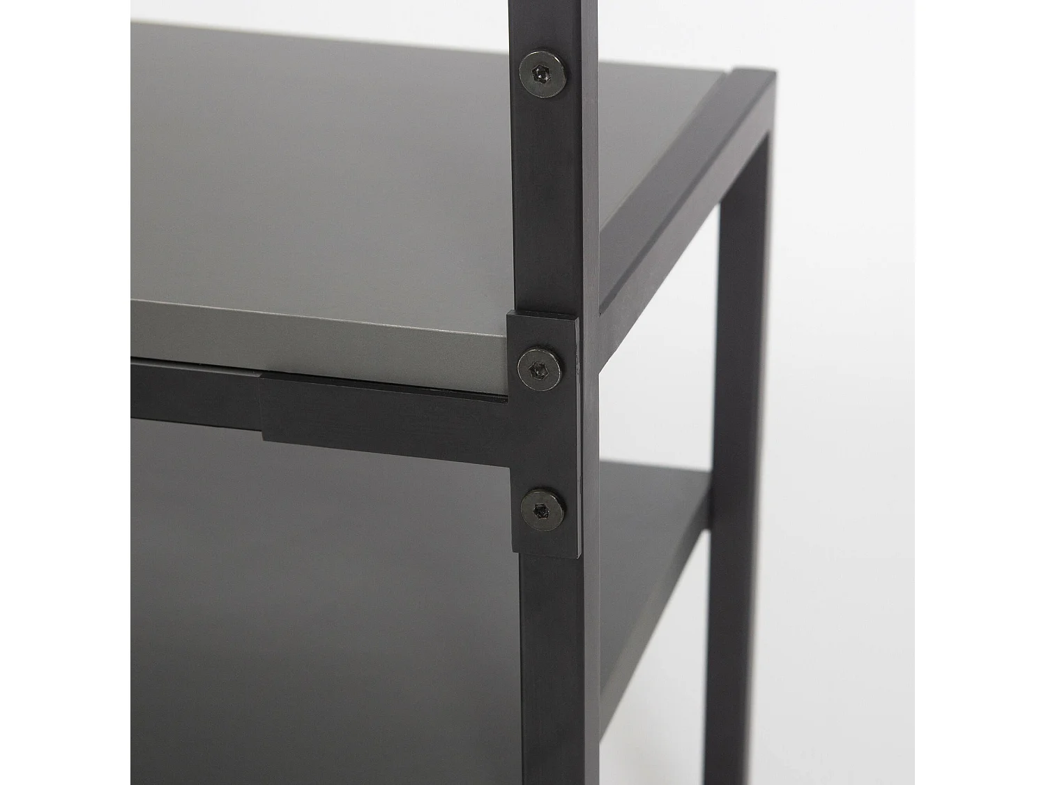 Dmastropasqu entreemeubilair, Kleerhangeringang, Atrium-samenstelling, Multifunctionele opbergconsole, 78x30 h182 cm, Antraciet en Zwart