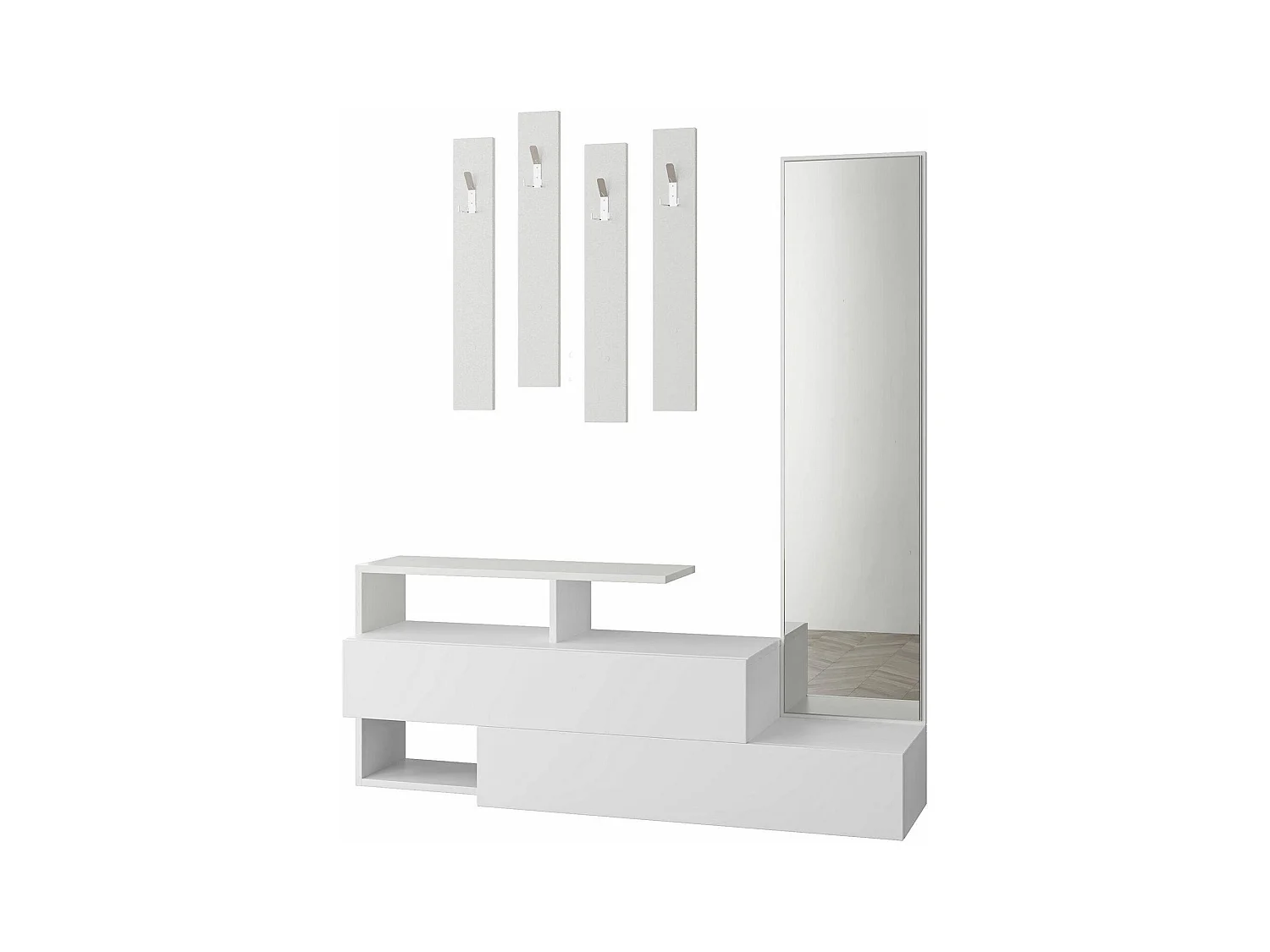 Dmora - Mobile da ingresso Ofel, 137x35 h55 cm, Bianco
