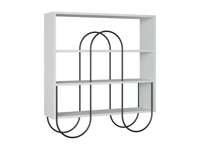 Console Dpiccinin, Table polyvalente, Armoire de rangement, Bureau du couloir, 96x26 h99 cm, Blanc