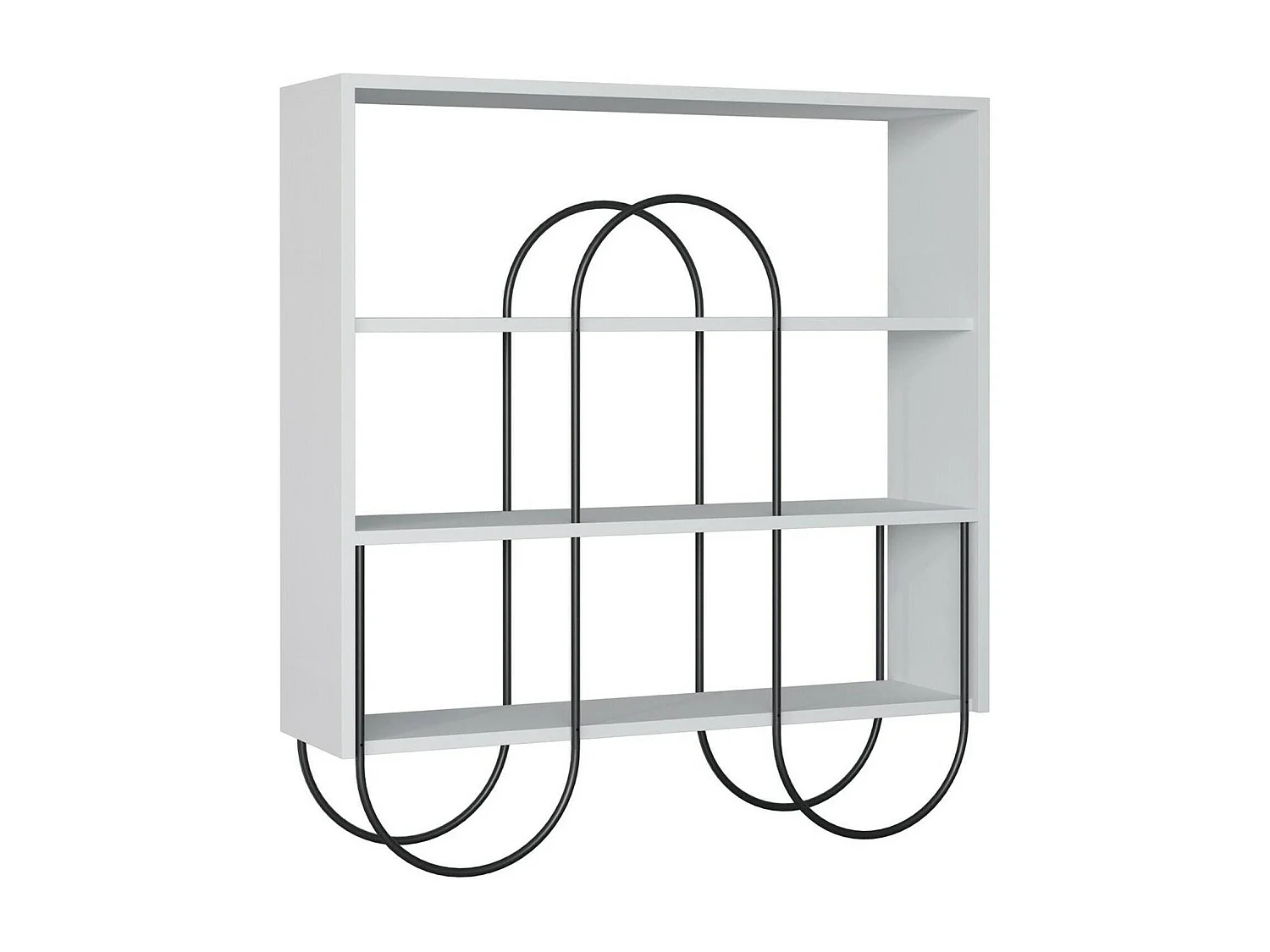 Console Dpiccinin, Table polyvalente, Armoire de rangement, Bureau du couloir, 96x26 h99 cm, Blanc