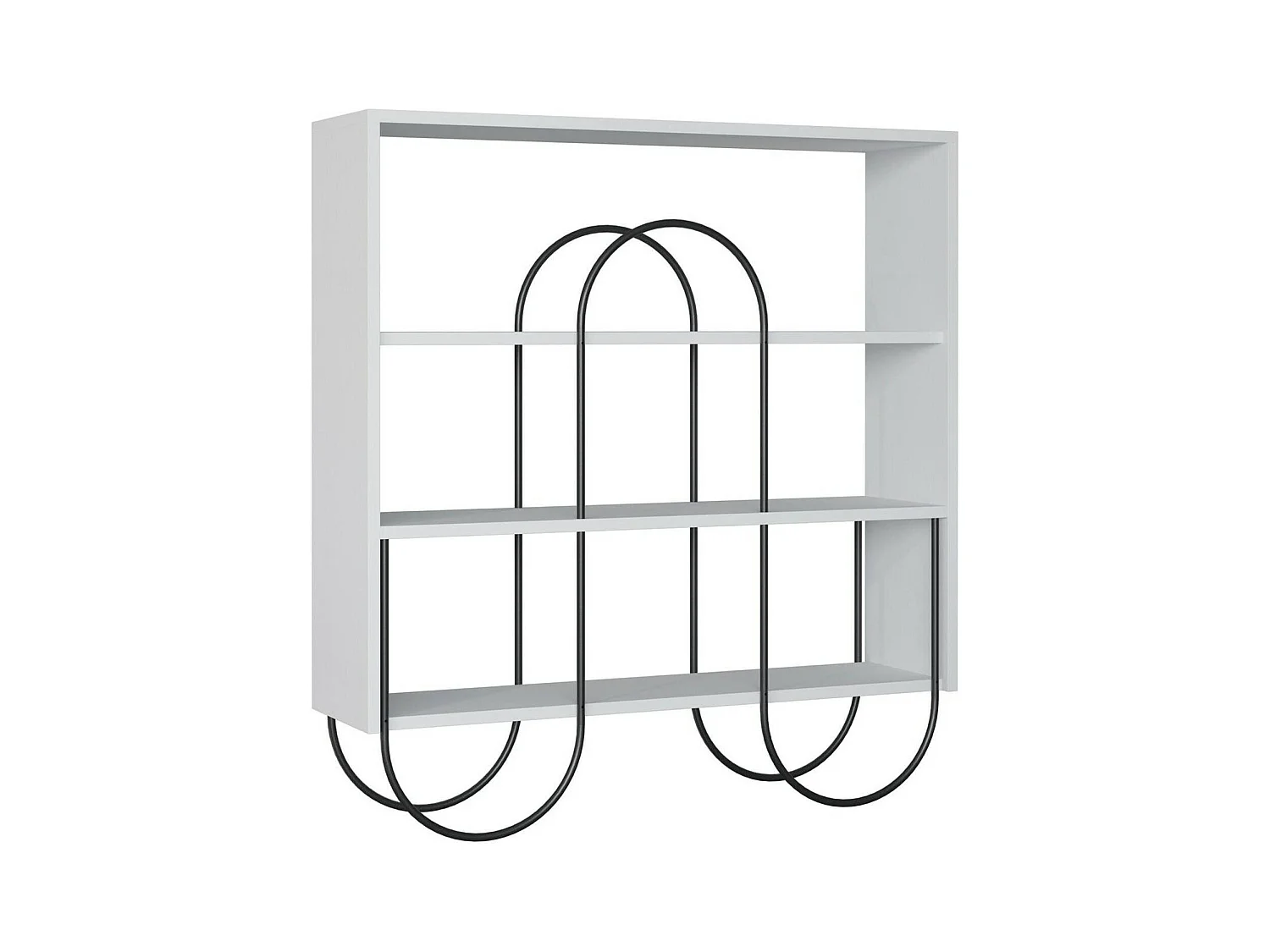 Console Dpiccinin, Table polyvalente, Armoire de rangement, Bureau du couloir, 96x26 h99 cm, Blanc